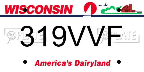 319VVF Wisconsin License Plate