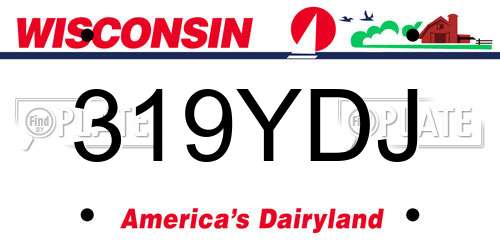 319YDJ Wisconsin License Plate