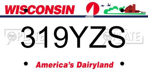 319YZS Wisconsin License Plate
