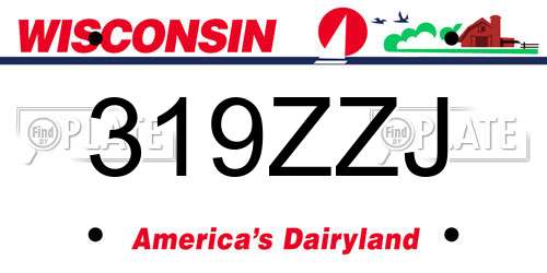 319ZZJ Wisconsin License Plate