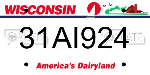 31AI924 Wisconsin License Plate
