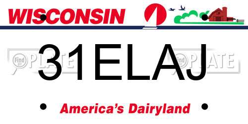 31ELAJ Wisconsin License Plate