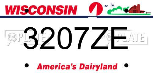 3207ZE Wisconsin License Plate