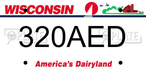 320AED Wisconsin License Plate