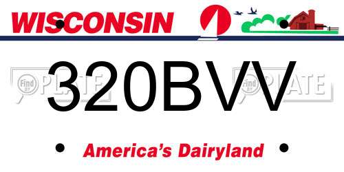 320BVV Wisconsin License Plate