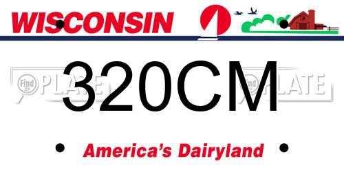 320CM Wisconsin License Plate