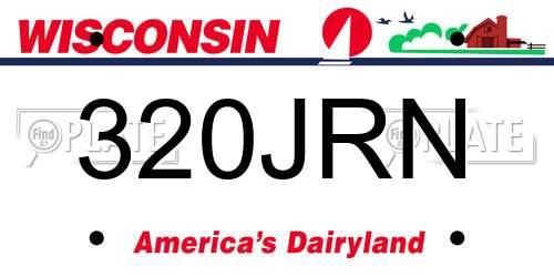 320JRN Wisconsin License Plate