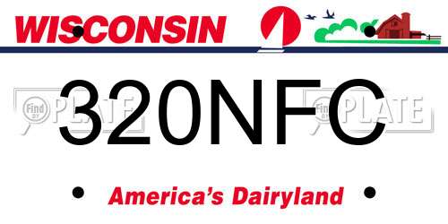 320NFC Wisconsin License Plate
