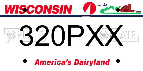 320PXX Wisconsin License Plate