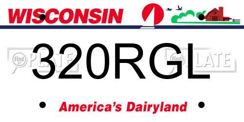 320RGL Wisconsin License Plate