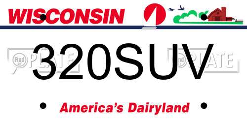 320SUV Wisconsin License Plate