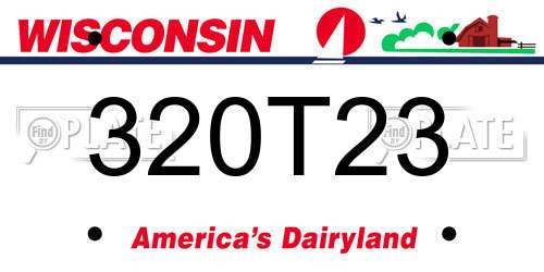 320T23 Wisconsin License Plate