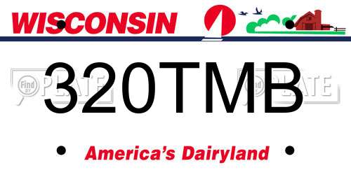 320TMB Wisconsin License Plate