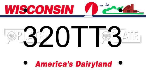 320TT3 Wisconsin License Plate