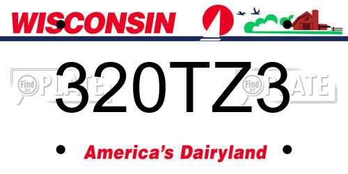 320TZ3 Wisconsin License Plate