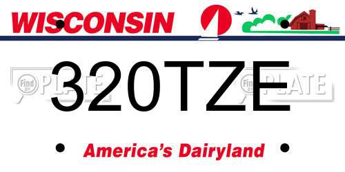 320TZE Wisconsin License Plate
