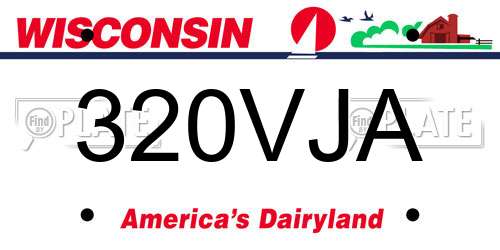 320VJA Wisconsin License Plate