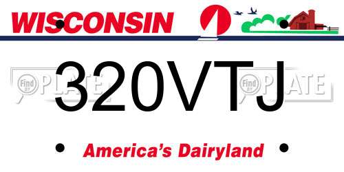 320VTJ Wisconsin License Plate