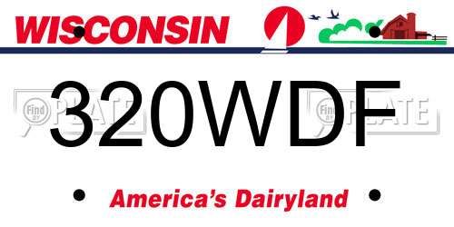 320WDF Wisconsin License Plate