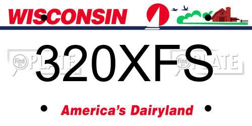 320XFS Wisconsin License Plate