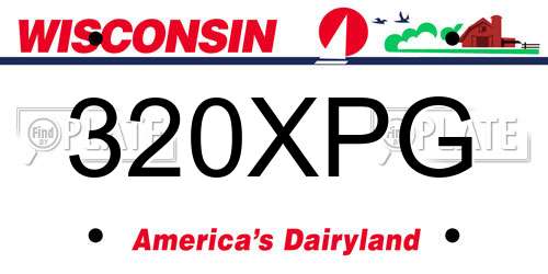 320XPG Wisconsin License Plate