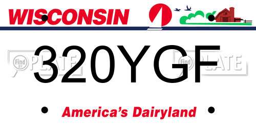 320YGF Wisconsin License Plate