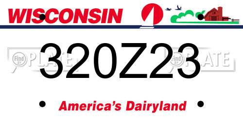 320Z23 Wisconsin License Plate