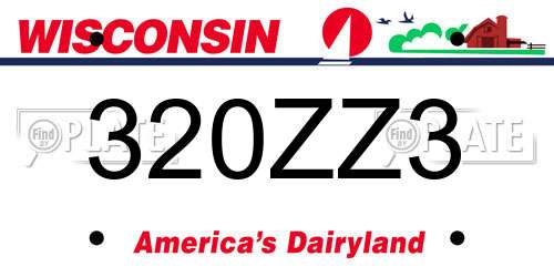 320ZZ3 Wisconsin License Plate