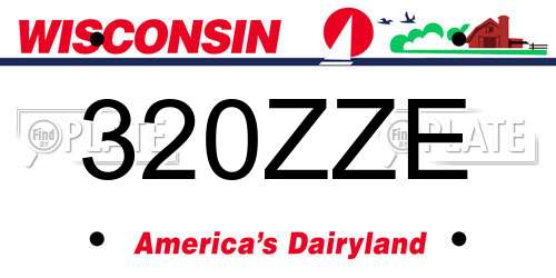 320ZZE Wisconsin License Plate