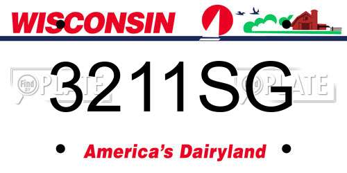3211SG Wisconsin License Plate