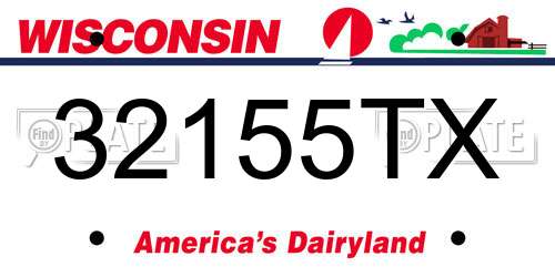 32155TX Wisconsin License Plate