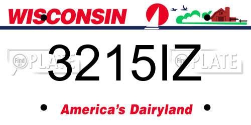 3215IZ Wisconsin License Plate