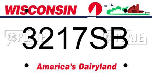 3217SB Wisconsin License Plate