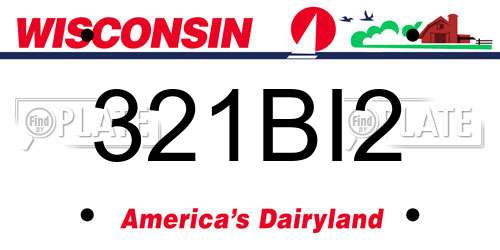 321BI2 Wisconsin License Plate