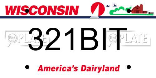 321BIT Wisconsin License Plate