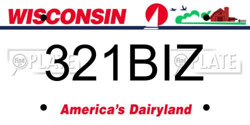 321BIZ Wisconsin License Plate