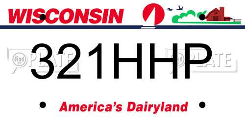 321HHP Wisconsin License Plate