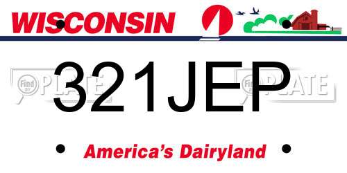 321JEP Wisconsin License Plate