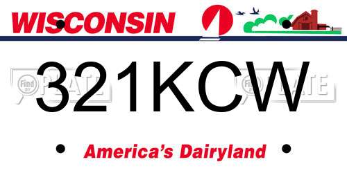 321KCW Wisconsin License Plate
