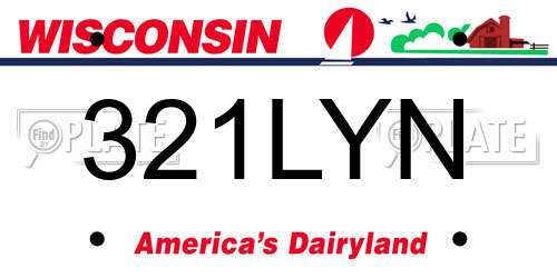 321LYN Wisconsin License Plate
