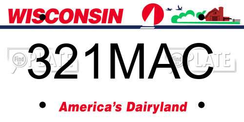 321MAC Wisconsin License Plate