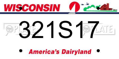 321S17 Wisconsin License Plate