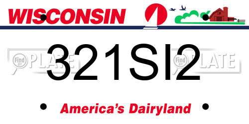 321SI2 Wisconsin License Plate