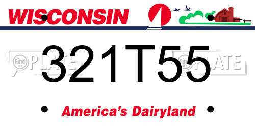 321T55 Wisconsin License Plate