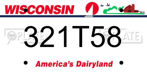 321T58 Wisconsin License Plate