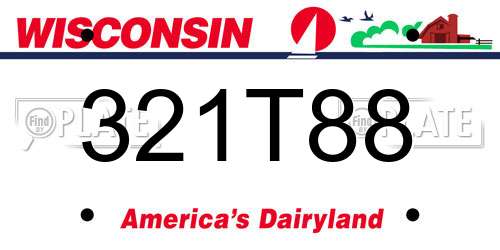 321T88 Wisconsin License Plate
