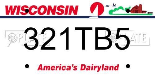 321TB5 Wisconsin License Plate
