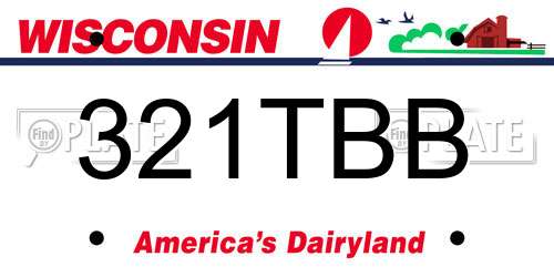 321TBB Wisconsin License Plate