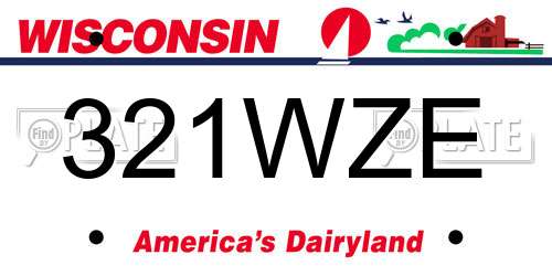 321WZE Wisconsin License Plate