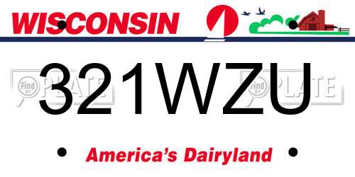 321WZU Wisconsin License Plate